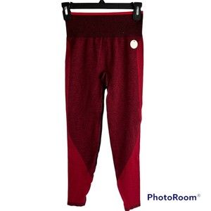 NEW VICTORIA'S SECRET PINK Red Seamless Heart Design Leggings, S